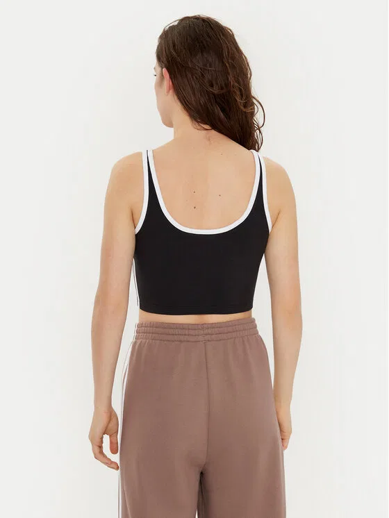 Топ slim fit adicolor 3-Stripes Adidas, черный — фото 3