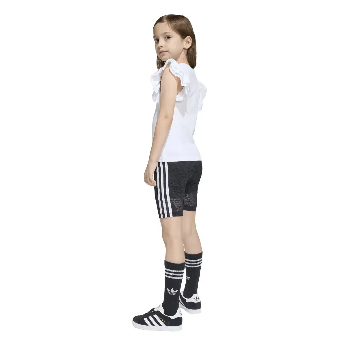 Детский спортивный комплект для девочек с кружевом Adidas Originals, Blanco — фото 2