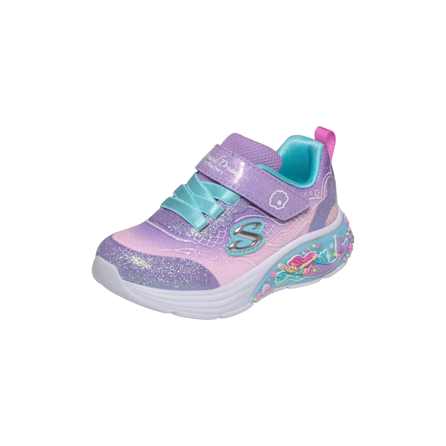 Кроссовки детские с шнуровкой My Dreams Lil Mermaid Skechers, лавандовый — фото 3