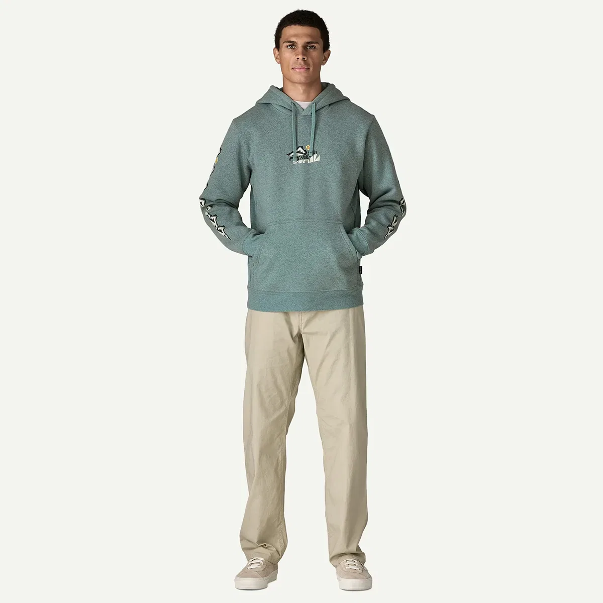 Мужское худи из переработанного флиса с принтом Trailcheck Uprisal Hoody Patagonia, Blue Sage — фото 3