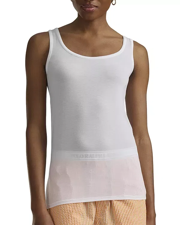 Женская майка без рукавов Midnight Sheer Tank Polo Ralph Lauren, White Cloud
