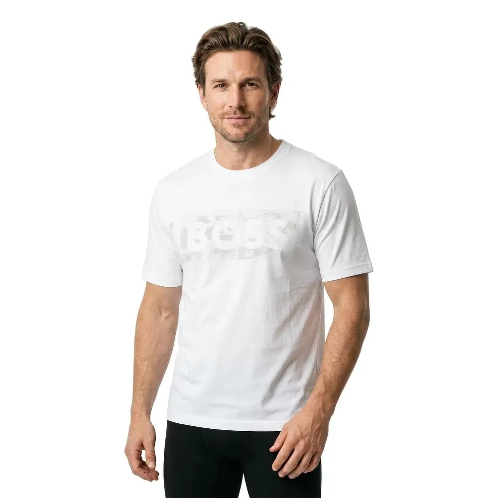 Мужская футболка с принтом Globe Logopattern BOSS, White — фото 2