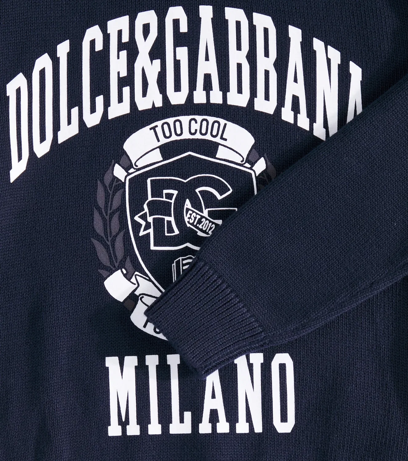 Свитшот хлопковый с принтом Dolce&Gabbana Kids, синий — фото 3