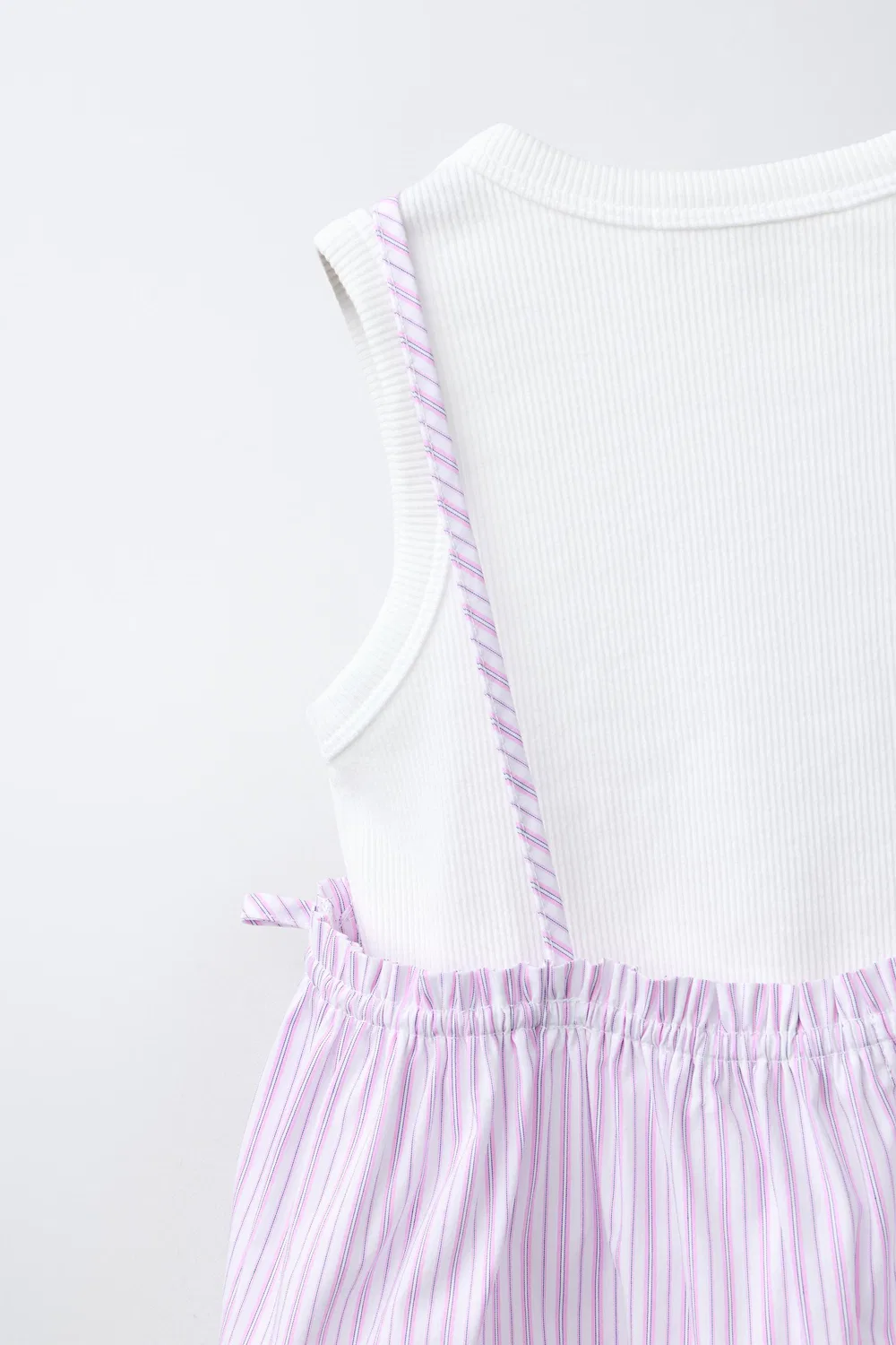 Полосатый топ с ребристой футболкой ZARA, Pink — фото 4