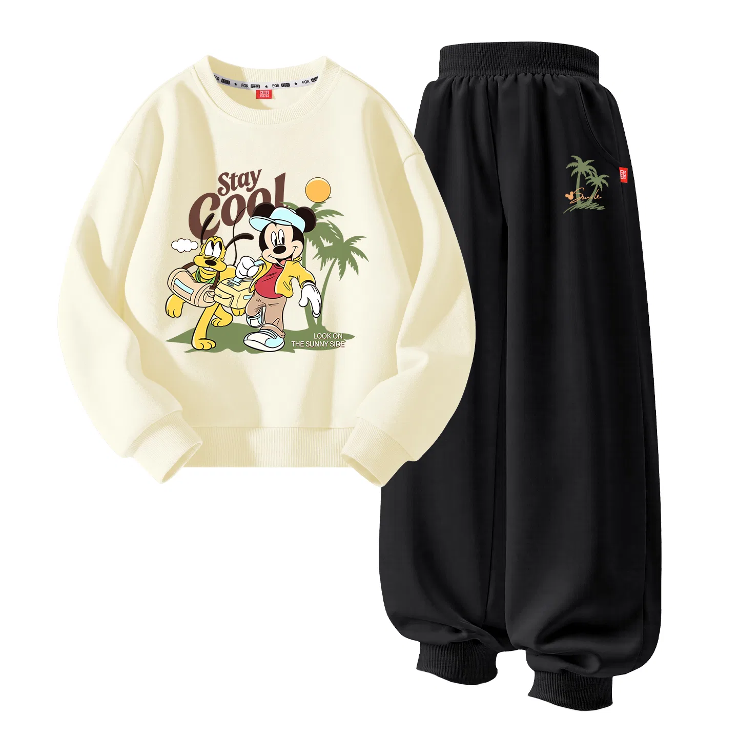 Детский спортивный костюм с круглым вырезом Disney, Crispy Biscuit Yellow+Di Tent K Black — фото 3