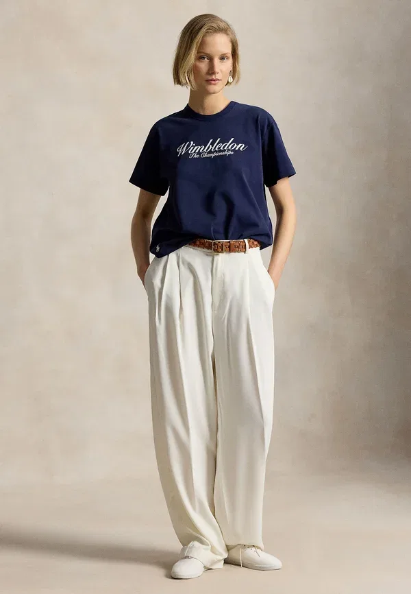 Футболка с принтом 100% хлопок Wimbledon logo cotton jersey tee Polo Ralph Lauren, Refined темно-синий — фото 2