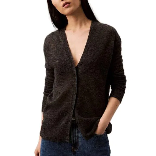 Женский кардиган с V-образным вырезом Calvin Klein, P7I-Dark Gray