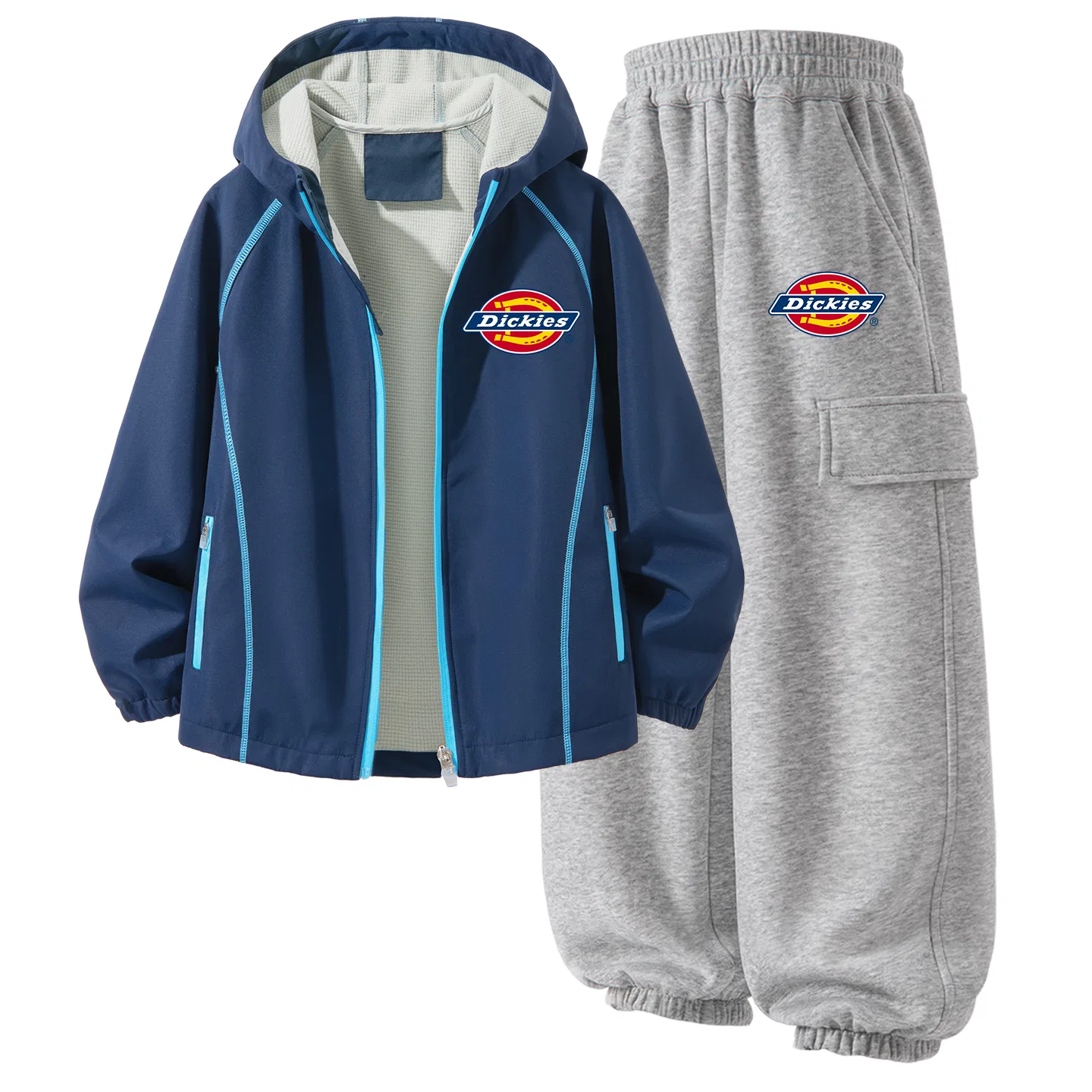 Детский комплект из футболки и штанов Dickies, Deep Sea Blue/Light Heather Gray
