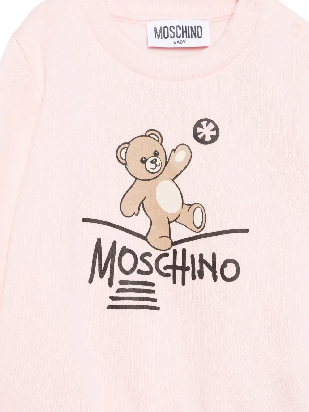 Толстовка с логотипом Медвежонка Тедди Moschino Kids, розовый — фото 3
