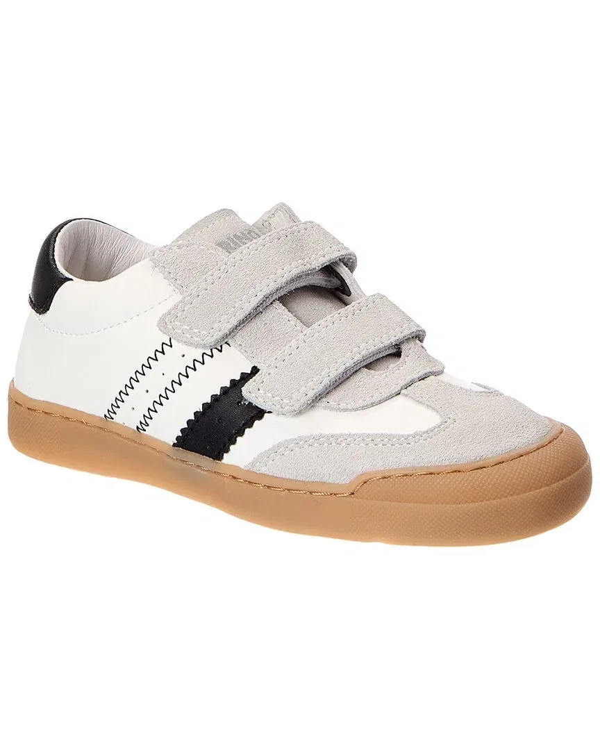 Детские кроссовки на липучках из кожи и замши Naturino Riby VL, White