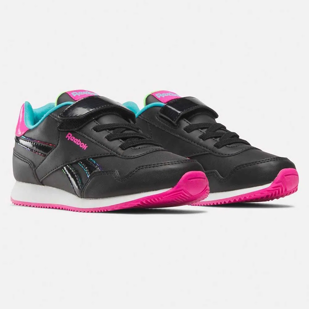 Детские кроссовки для девочек с принтом Reebok Royal CL Jog 3.0 1v, Cblack Laspin Cblack — фото 4