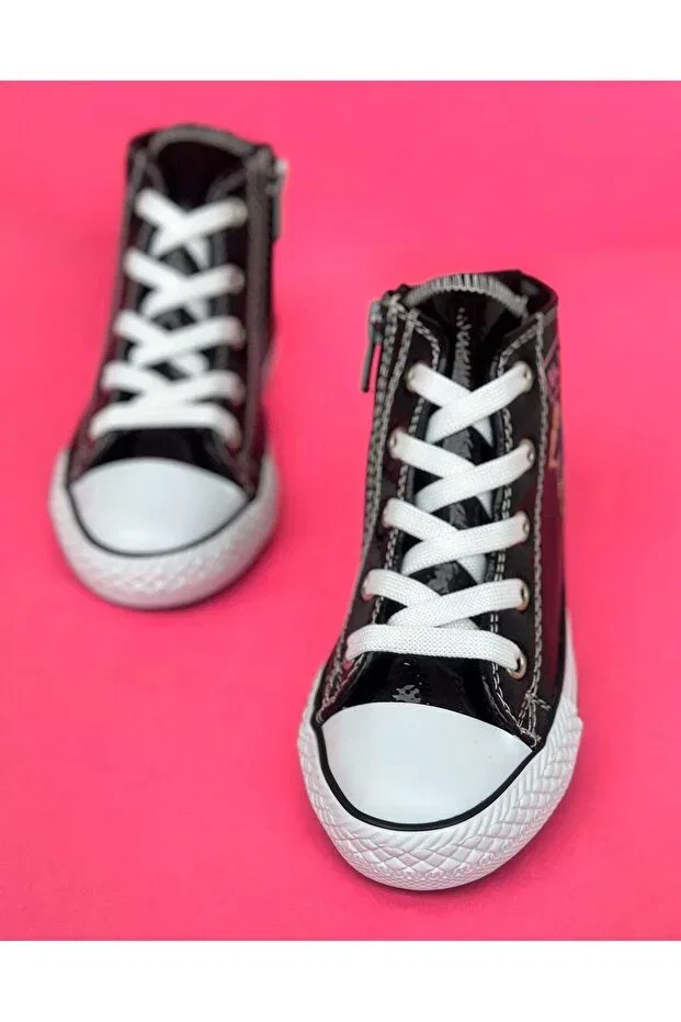 Детские ботинки для девочек с узором Surpie Shoes, Black — фото 2