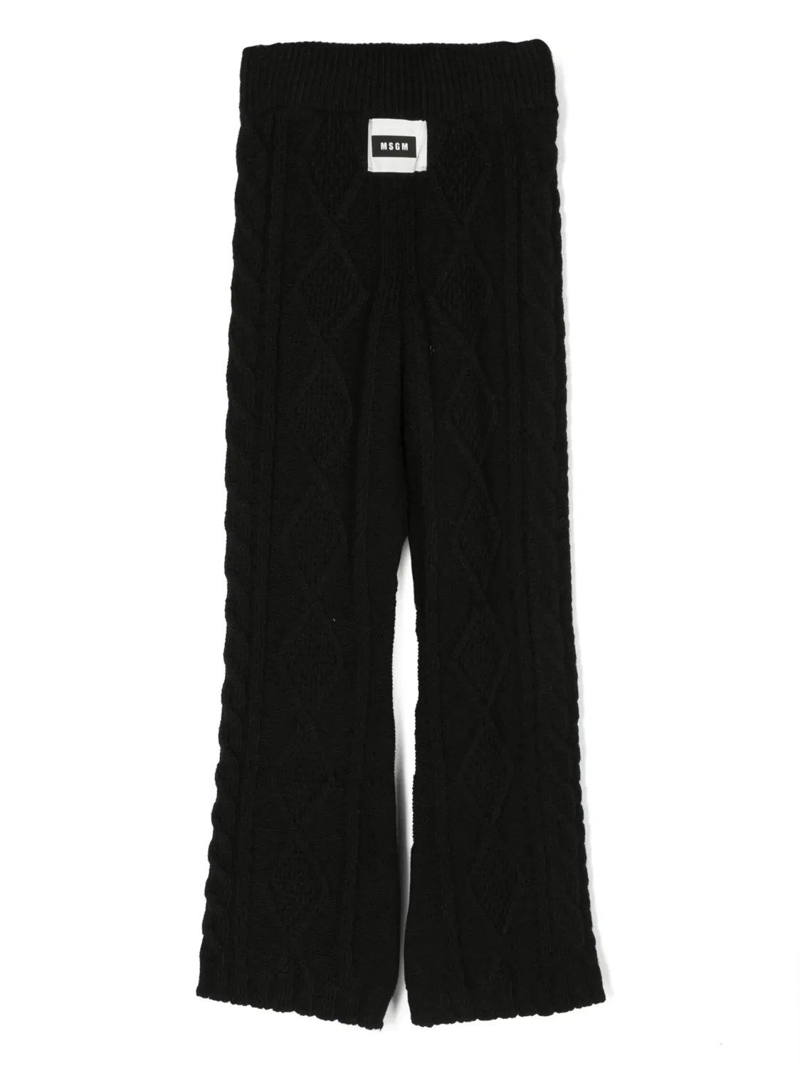 Вязаные брюки с логотипом MSGM, черный — фото 3