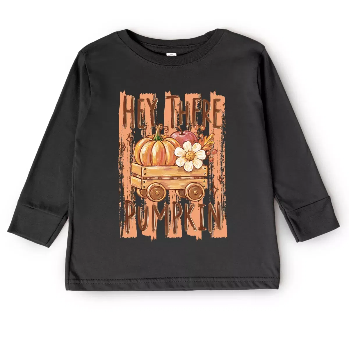 Детская футболка с длинным рукавом с принтом Hey There Pumpkin Stripes The Juniper Shop, White