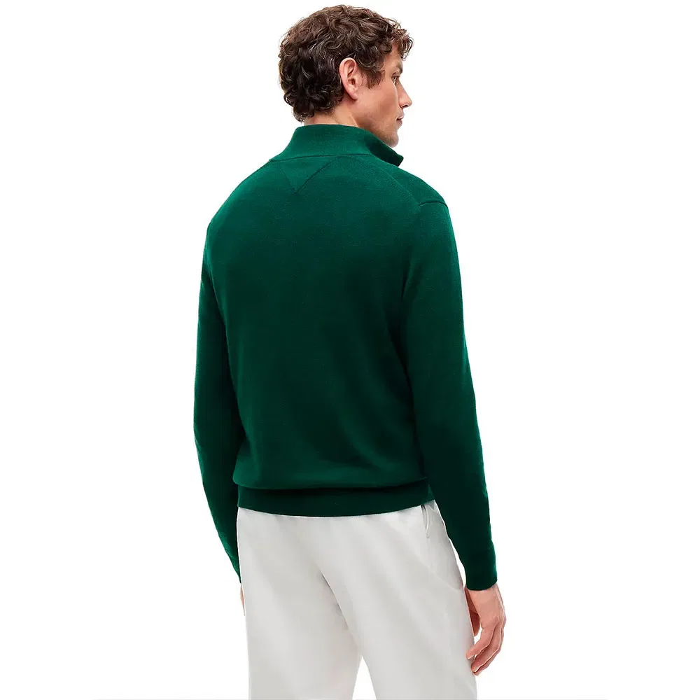 Мужской свитер с высоким воротником и полузастежкой-молнией Pima Org Ctn Mock Half-Zip Tommy hilfiger, Green — фото 2
