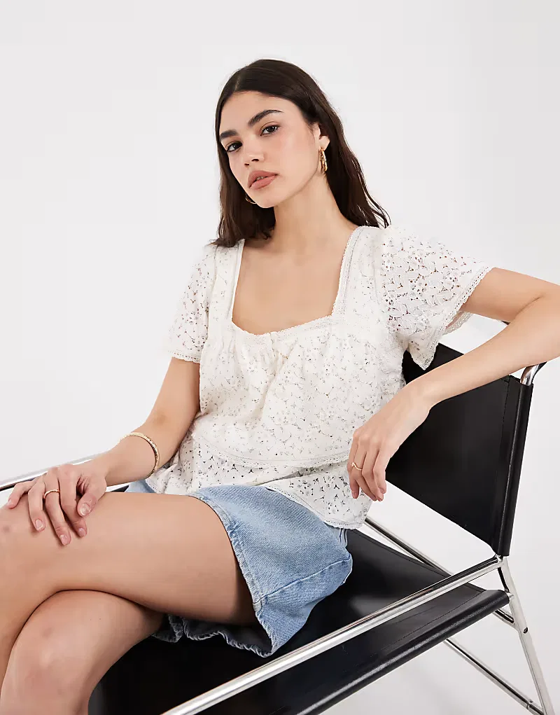 Блуза кружевная Dom Levi's, белый