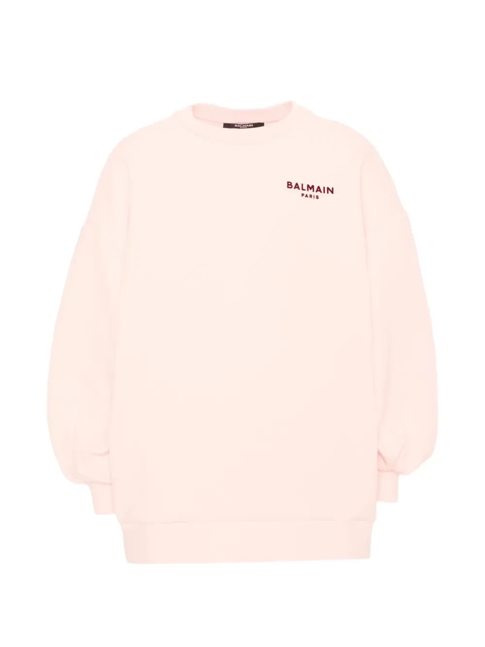 Платье с длинными рукавами и логотипом Balmain Kids, розовый
