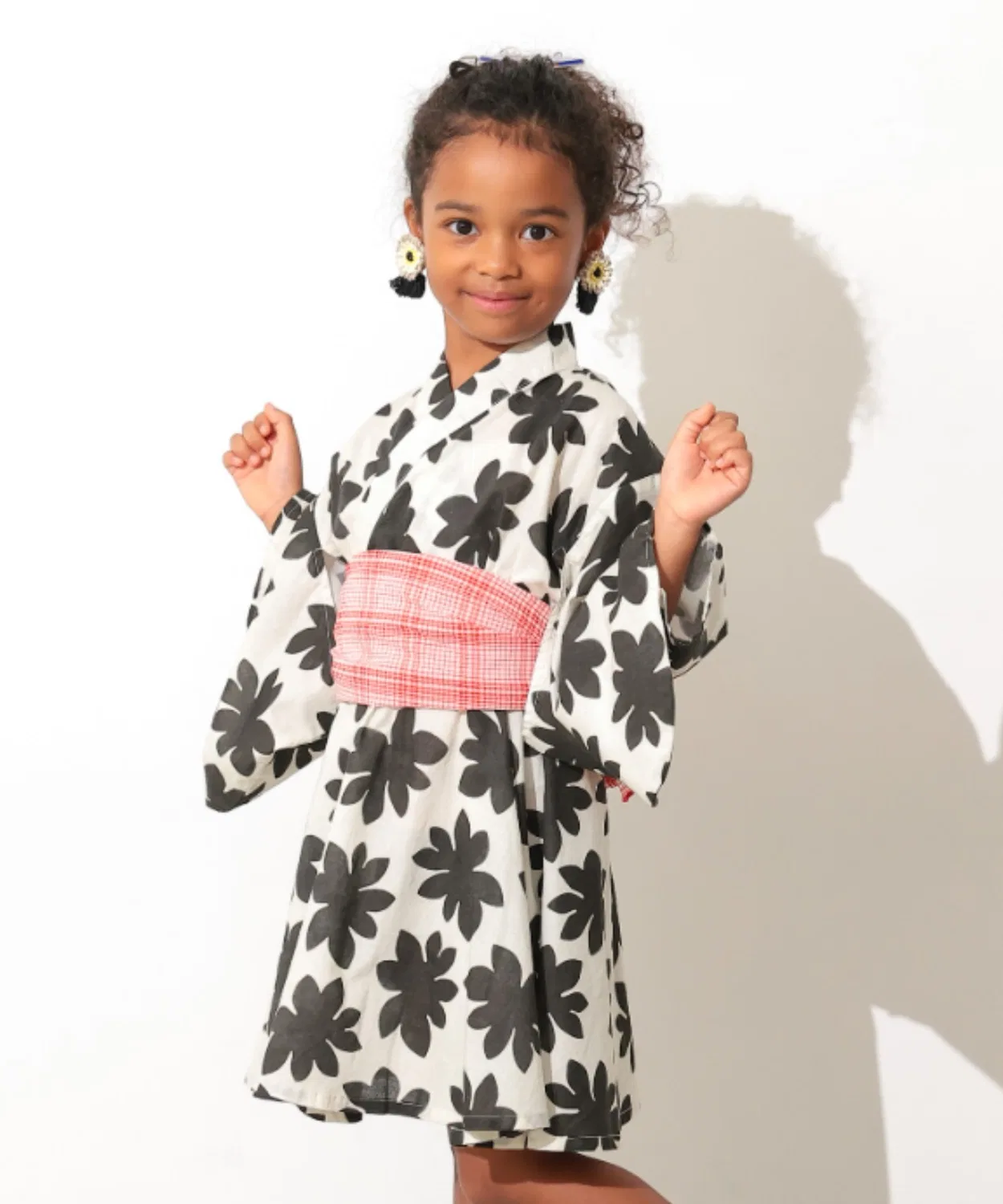 Детское кимоно-платье с принтом Mini Yukata One Piece Ocean&Ground, Black