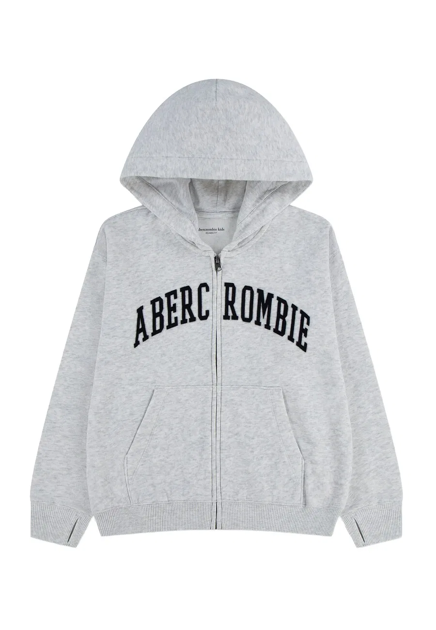 Худи на молнии Abercrombie & Fitch, серо-бежевый
