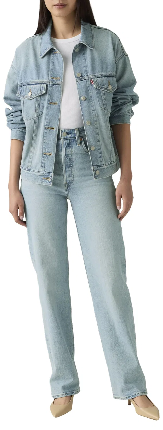 Женские джинсы с высокой посадкой Levi's Ribcage, Psk Clean Stone Blasted Stone Clean