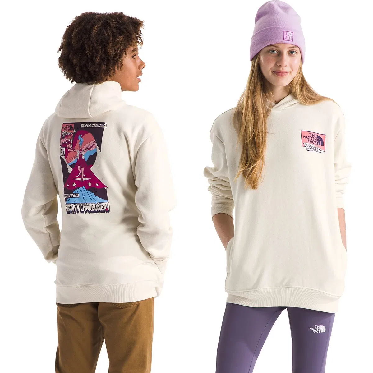 Детский пуловер с капюшоном Athletes Camp Fleece The North Face, White Dune/TNF Athletes