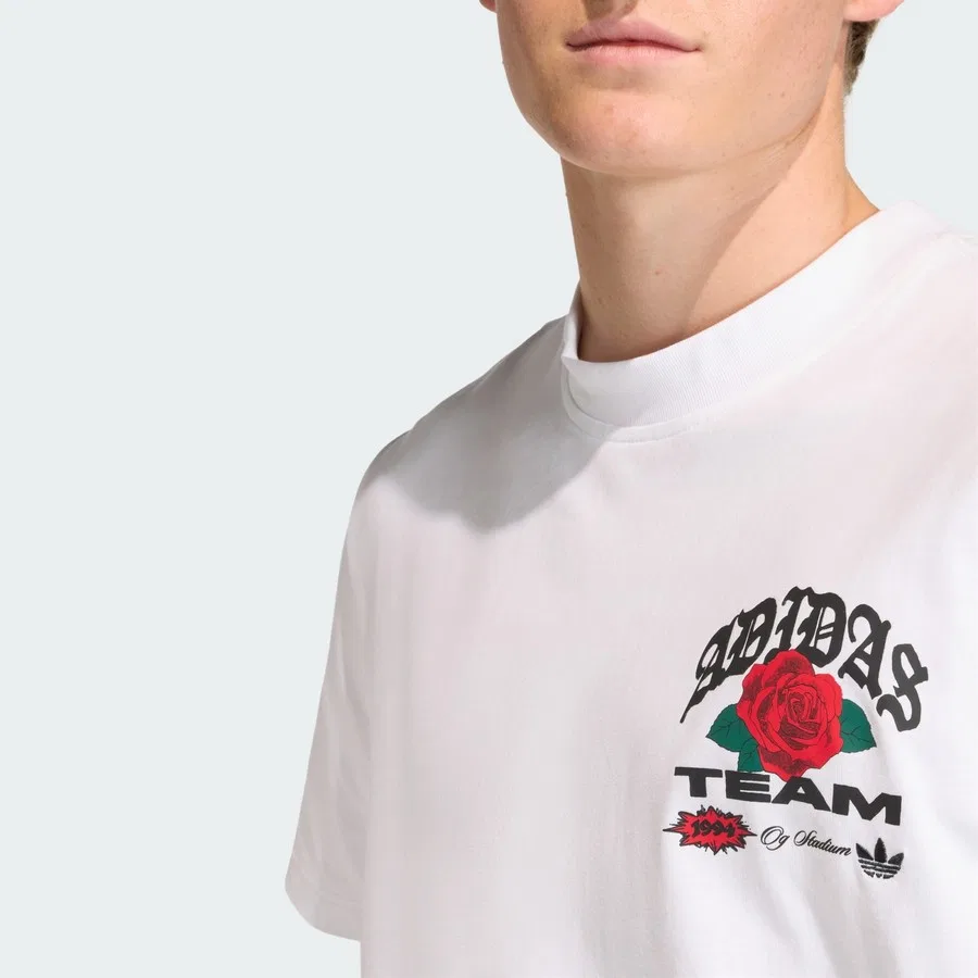 Футболка с принтом Graphics Roses adidas Originals, Белый — фото 4