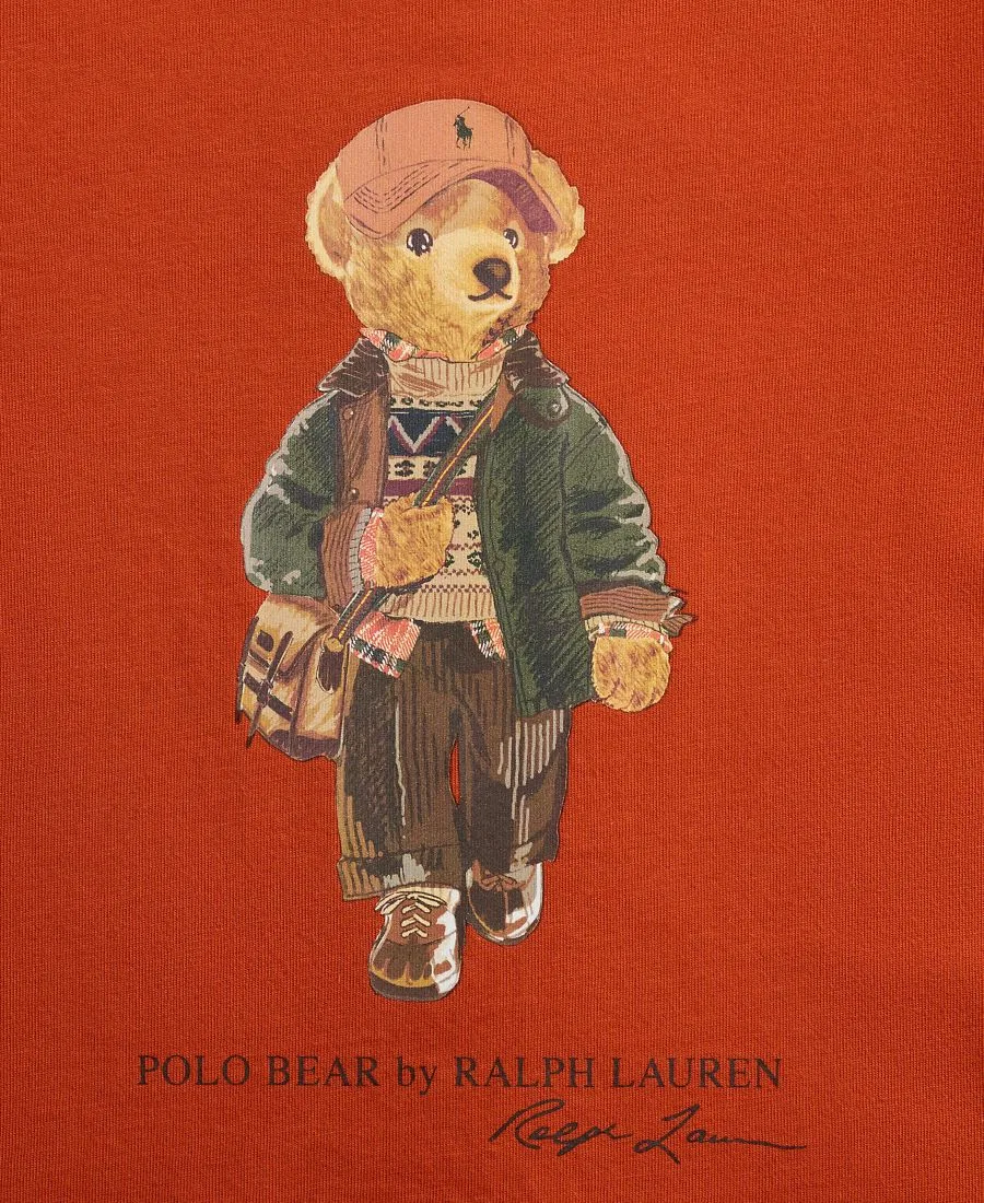 Детская футболка с принтом Polo Bear Polo Ralph Lauren, Varsity Orange — фото 4