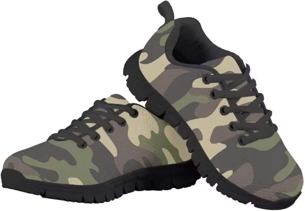 Детские кроссовки с принтом PinUp Angel для мальчиков и девочек, Army Green Beige Camo