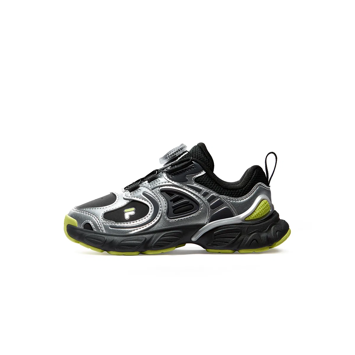 Детские кроссовки для бега с ретро-дизайном FILA KIDS, Black/Space Silver