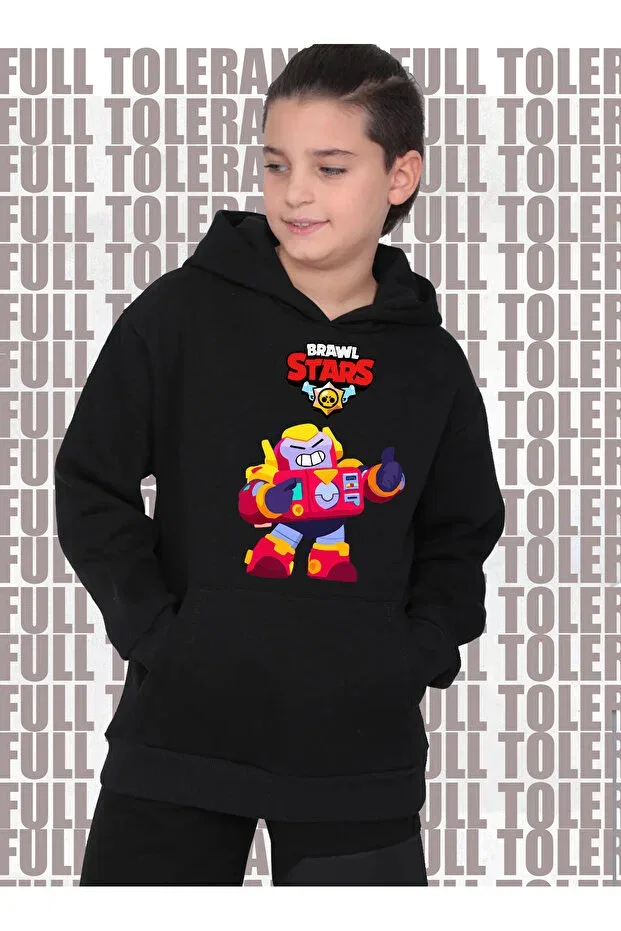 Детские свитшот для девочек с принтом Brawl Stars Surge Kids Adult Full Tolerance, Black