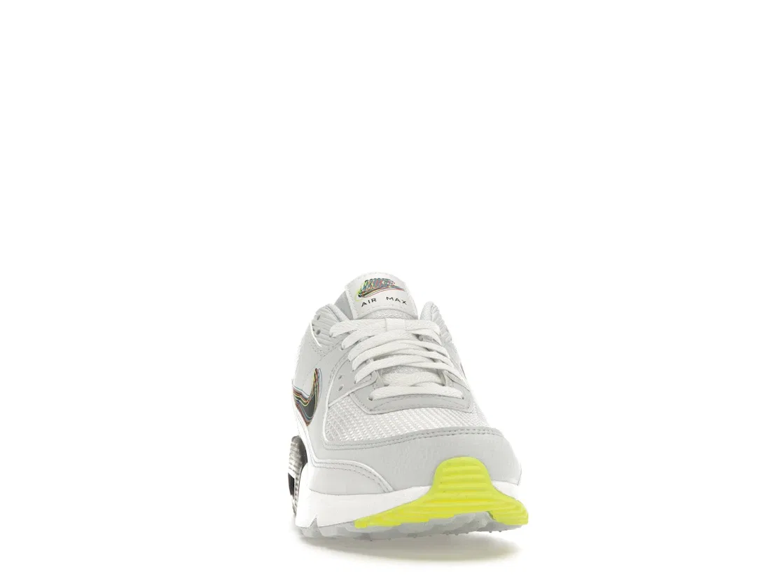 Детские кроссовки Lifestyle Nike Air Max 90, White/Blackened Blue/Volt/Football Grey — фото 2