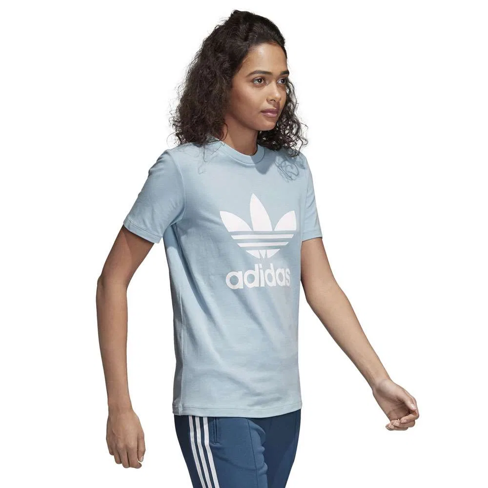 Футболка Adidas Originals Trefoil Пепельно-серый/Белый — фото 2