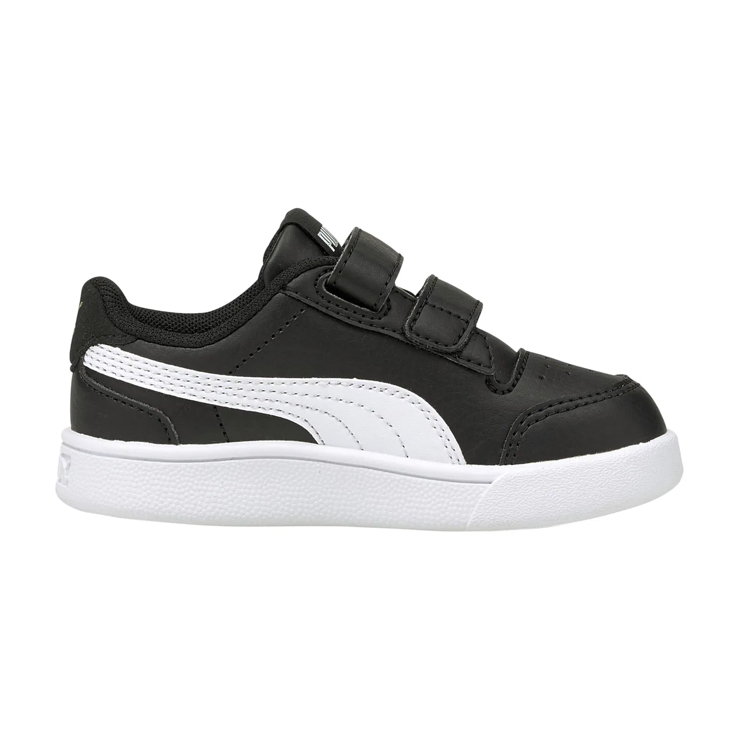 Детские кроссовки с искусственной кожей Shuffle V Puma, Schwarz Weiss — фото 2