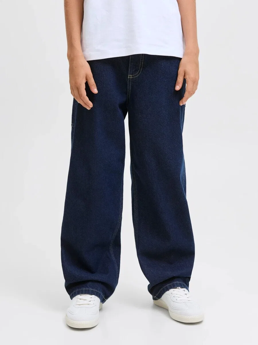Джинсы Jack & Jones Junior Wide leg Jeans 'JJIALEX JJCARPENTER' синего цвета — фото 2