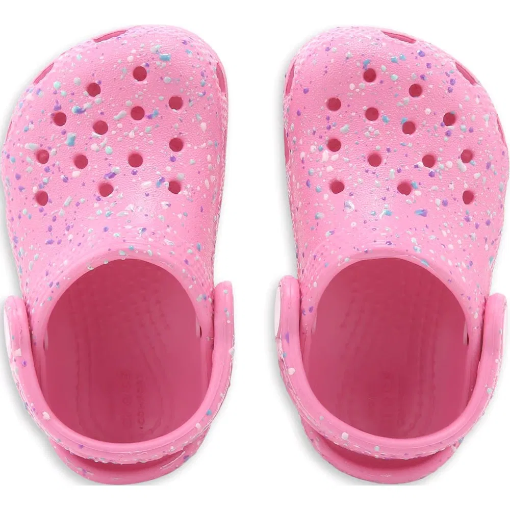 Детские классические сабо с графическим рисунком для малышей Crocs, Pink Splatter — фото 4