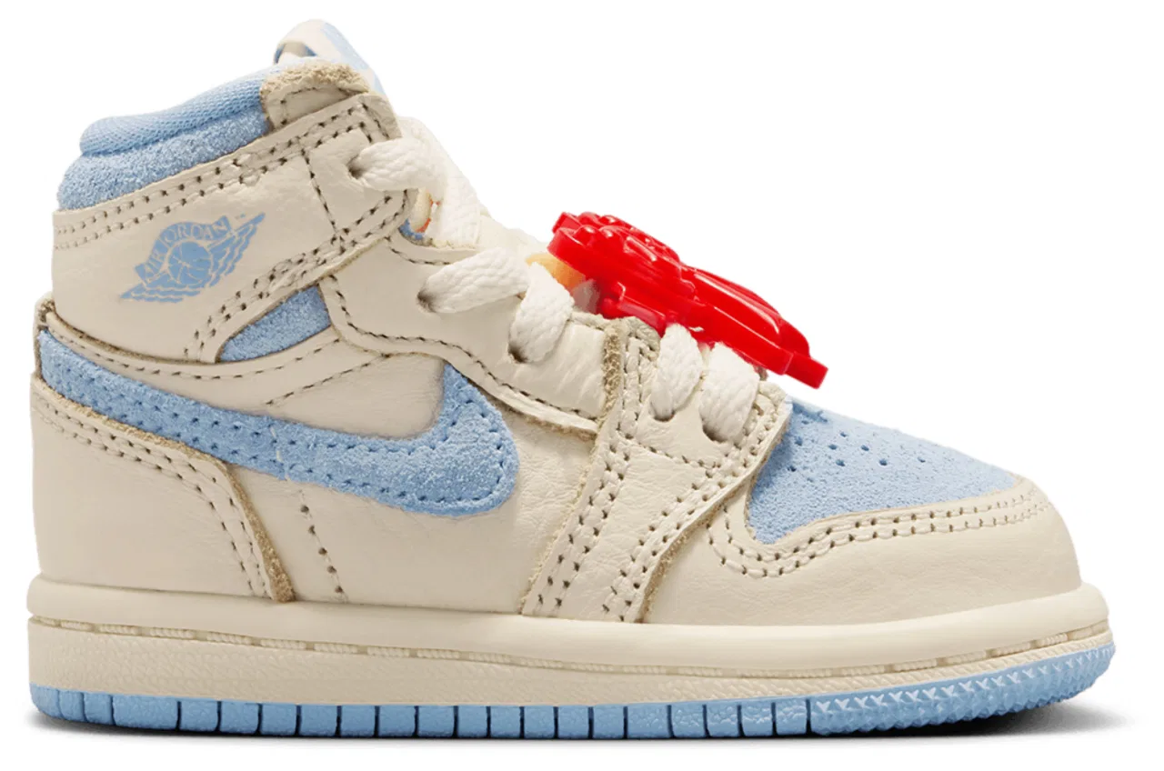 Кроссовки для малышей Jordan Retro 1 HI OG Remastered, цвет Pale Ivory/Psychic Blue/Coconut Milk