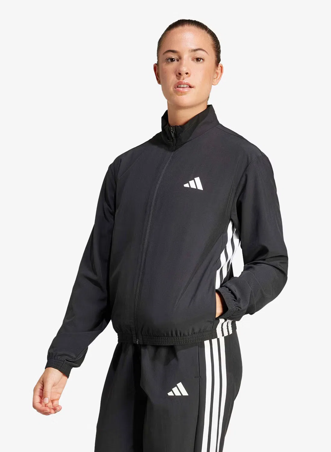 Худи с капюшоном на молнии 3-Stripes Adidas, черный