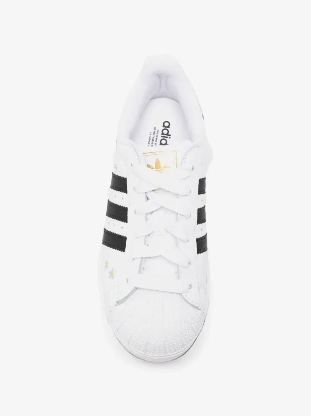 Кожаные кроссовки Superstar с цветочным принтом adidas Kids, белый — фото 3