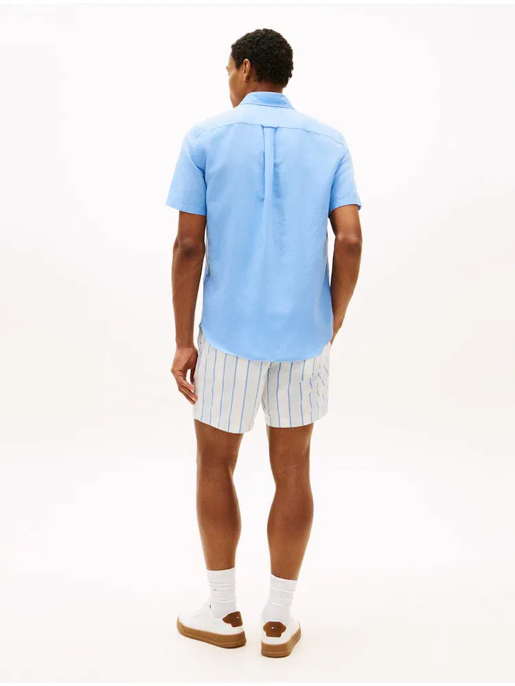 Рубашка с коротким рукавом из льна, Regular fit TOMMY HILFIGER, Sky Blue — фото 3