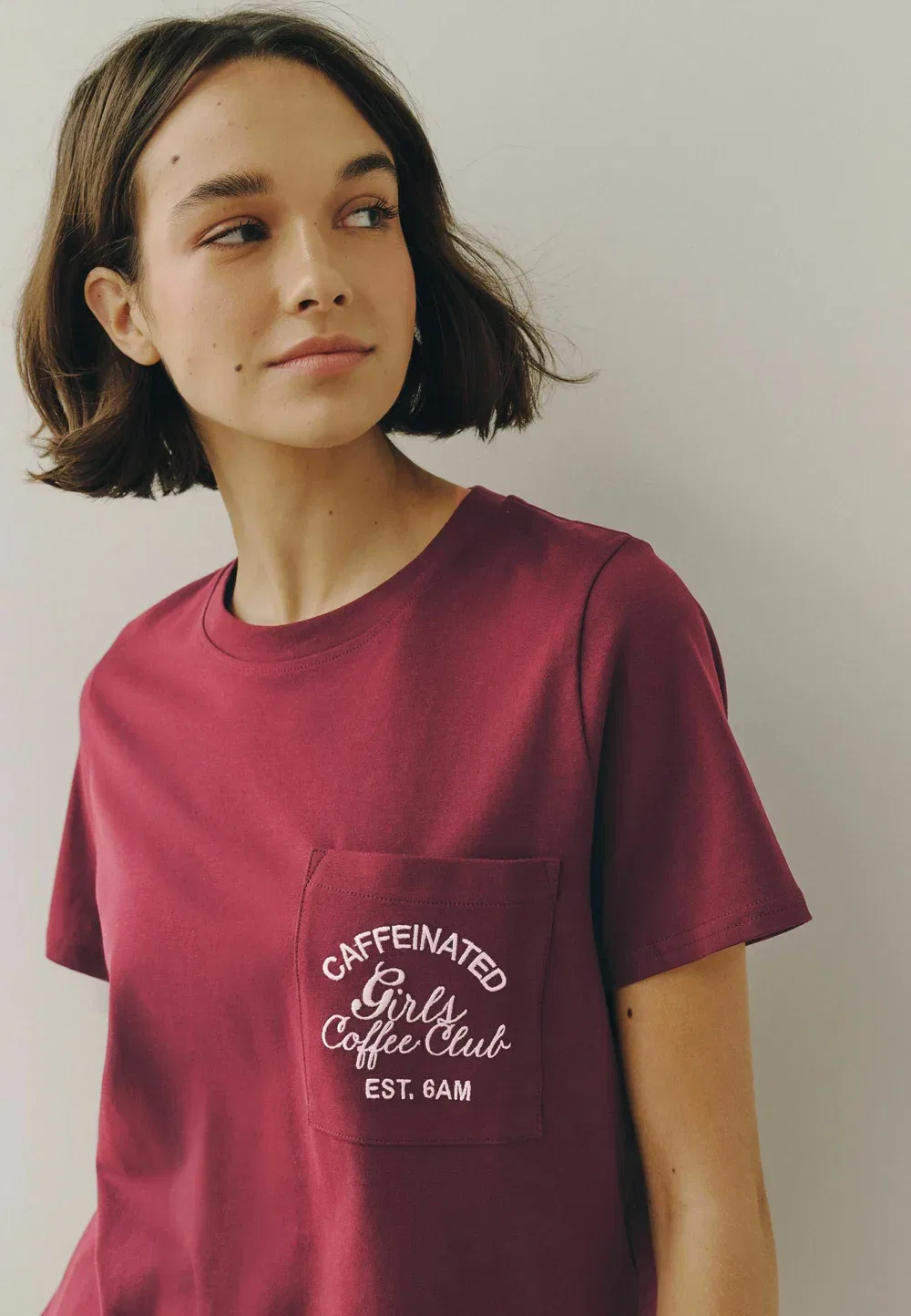 Пижамный комплект для невысоких девушек - короткий пижамный комплект Next, Burgundy Red Pink Wobbly Stripe — фото 3