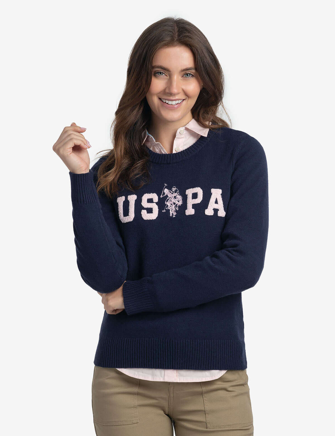 

Свитер U.S. Polo Assn. USPA Logo Crew Neck, темно-синий