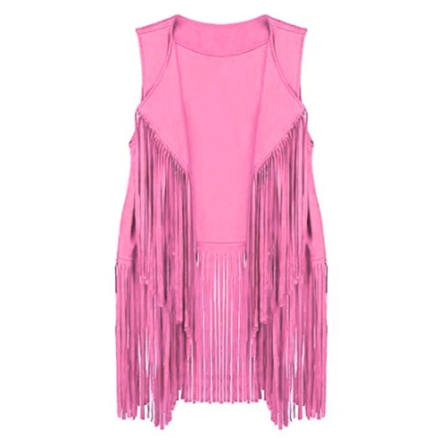 Женский жилет с бахромой в стиле вестерн, модель Cowgirl Vest, бренд, Hot Pink — фото 2