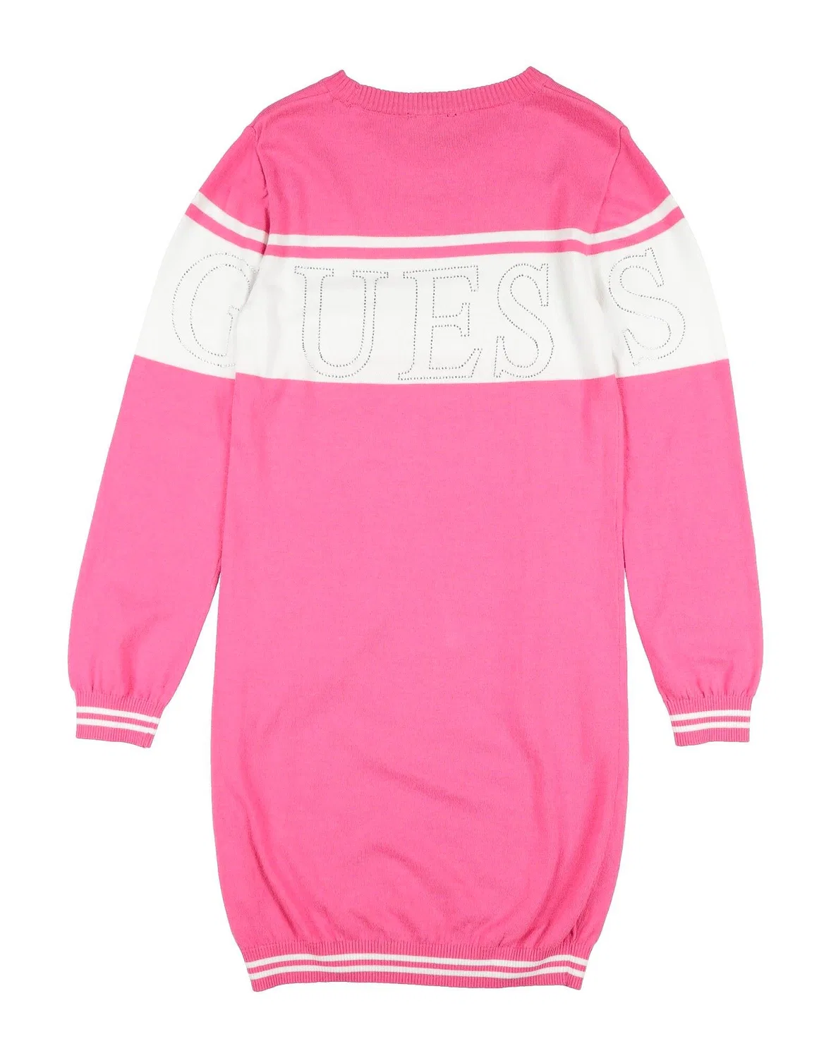 Детское платье для девочек с интарсией Guess, ярко-розовый — фото 2