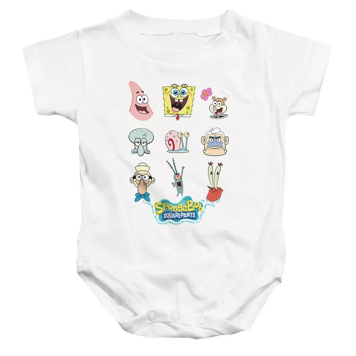 Детское боди с коротким рукавом SpongeBob White