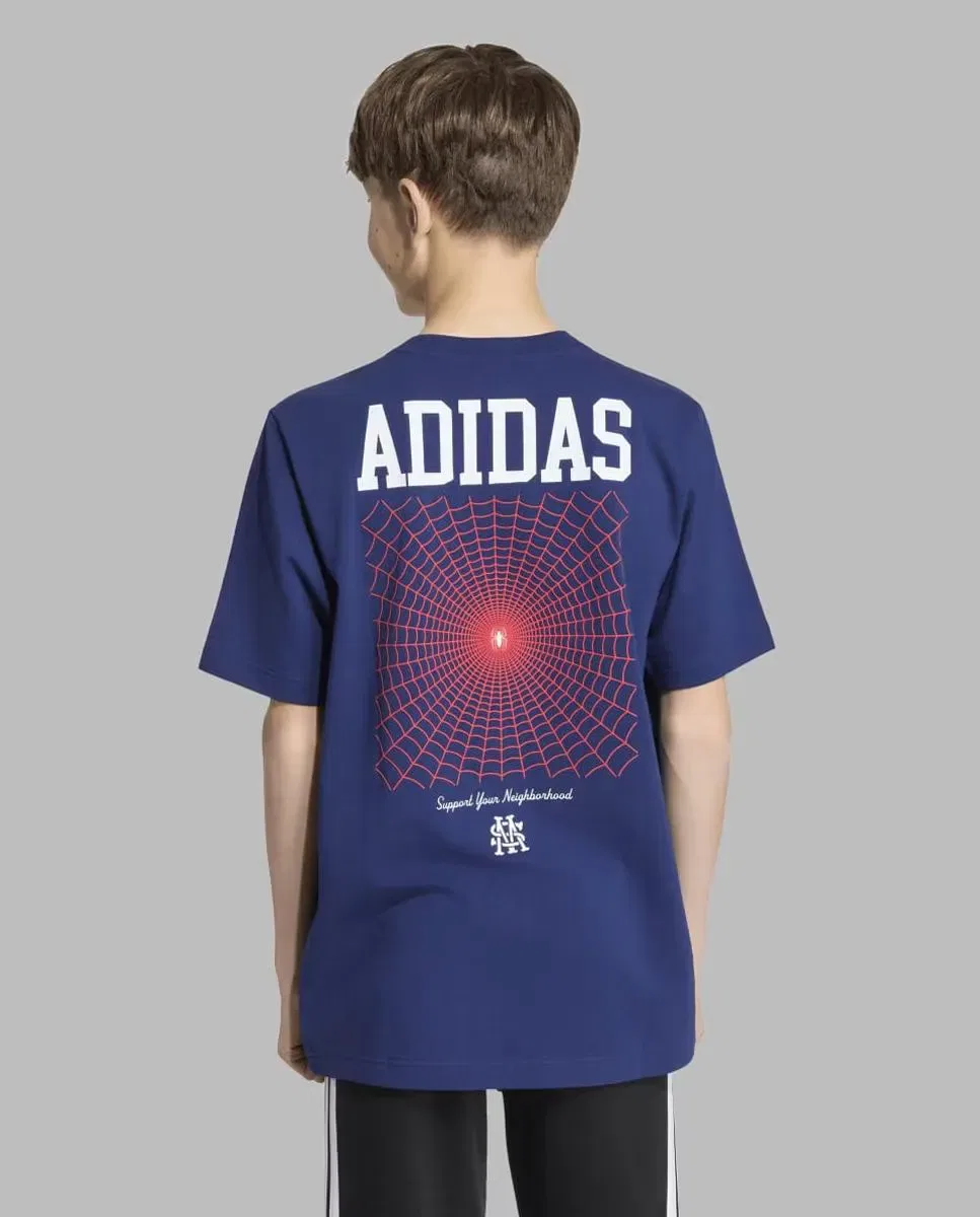 Детская футболка с принтом Collaboration adidas, Azul — фото 4
