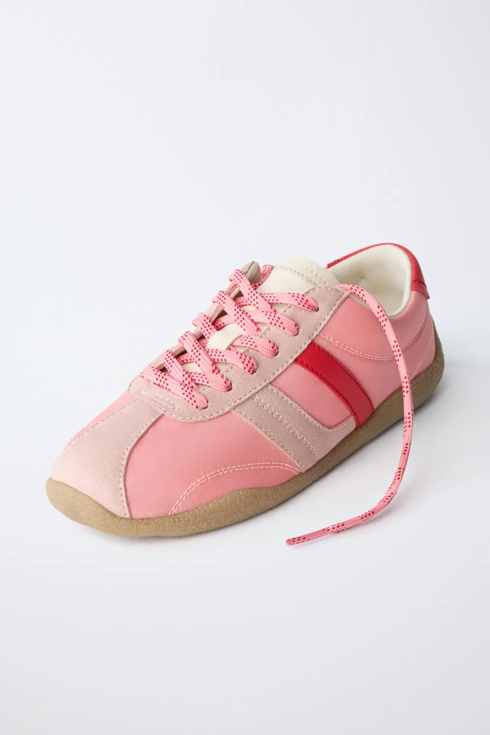 Контрастные кроссовки с тонкой подошвой ZARA, Pink — фото 4