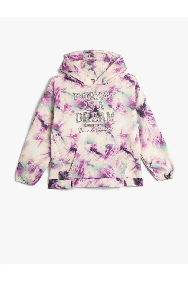 Детское худи для девочек с принтом Koton, Pink Patterned — фото 3