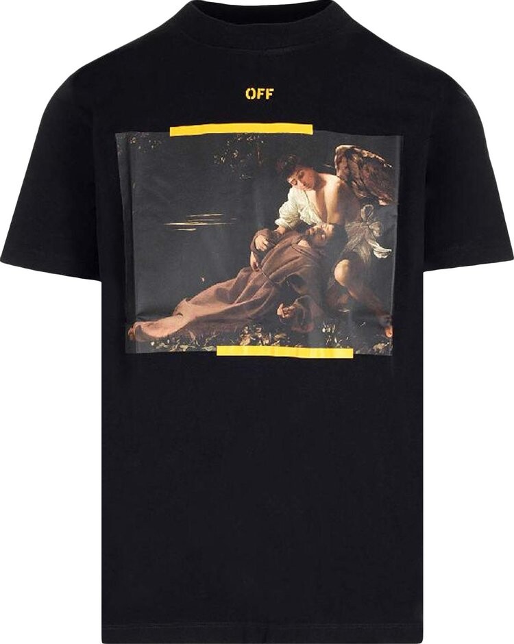 

Футболка Off-White Caravaggio Print T-Shirt 'Black/White', черный