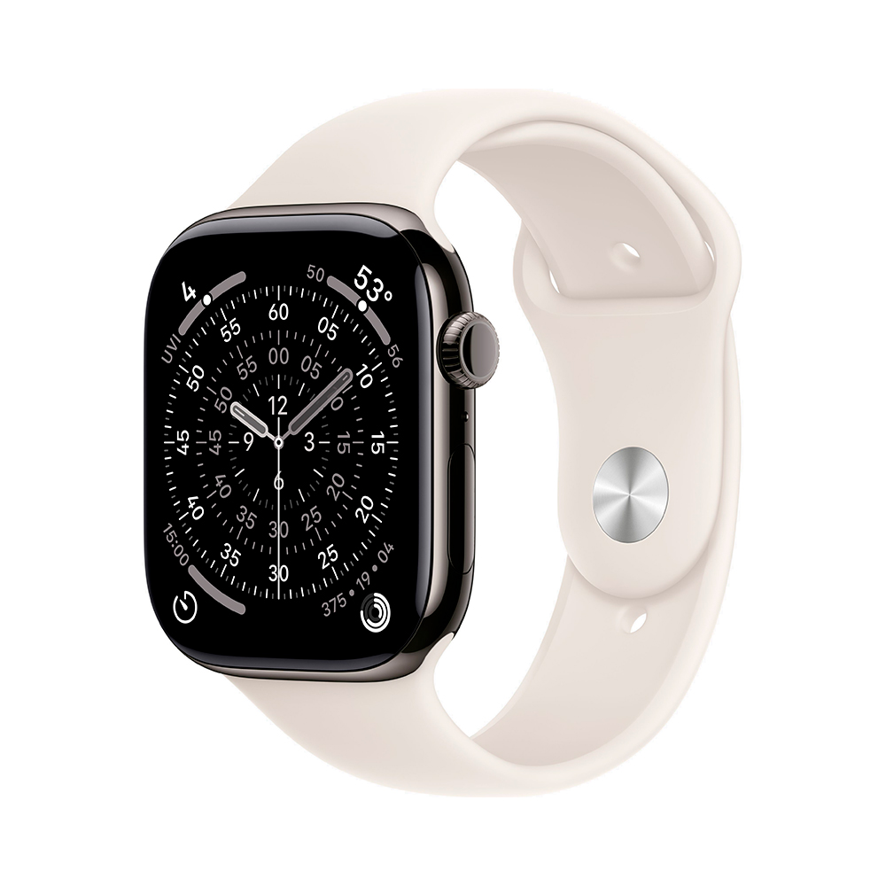 

Умные часы Apple Watch Series 11 (GPS+Cellular), 46 мм, Slate Titanium Case/Starlight Sport Band - S/M, Серый, Умные часы Apple Watch Series 11 (GPS+Cellular), 46 мм, Slate Titanium Case/Starlight Sport Band - S/M