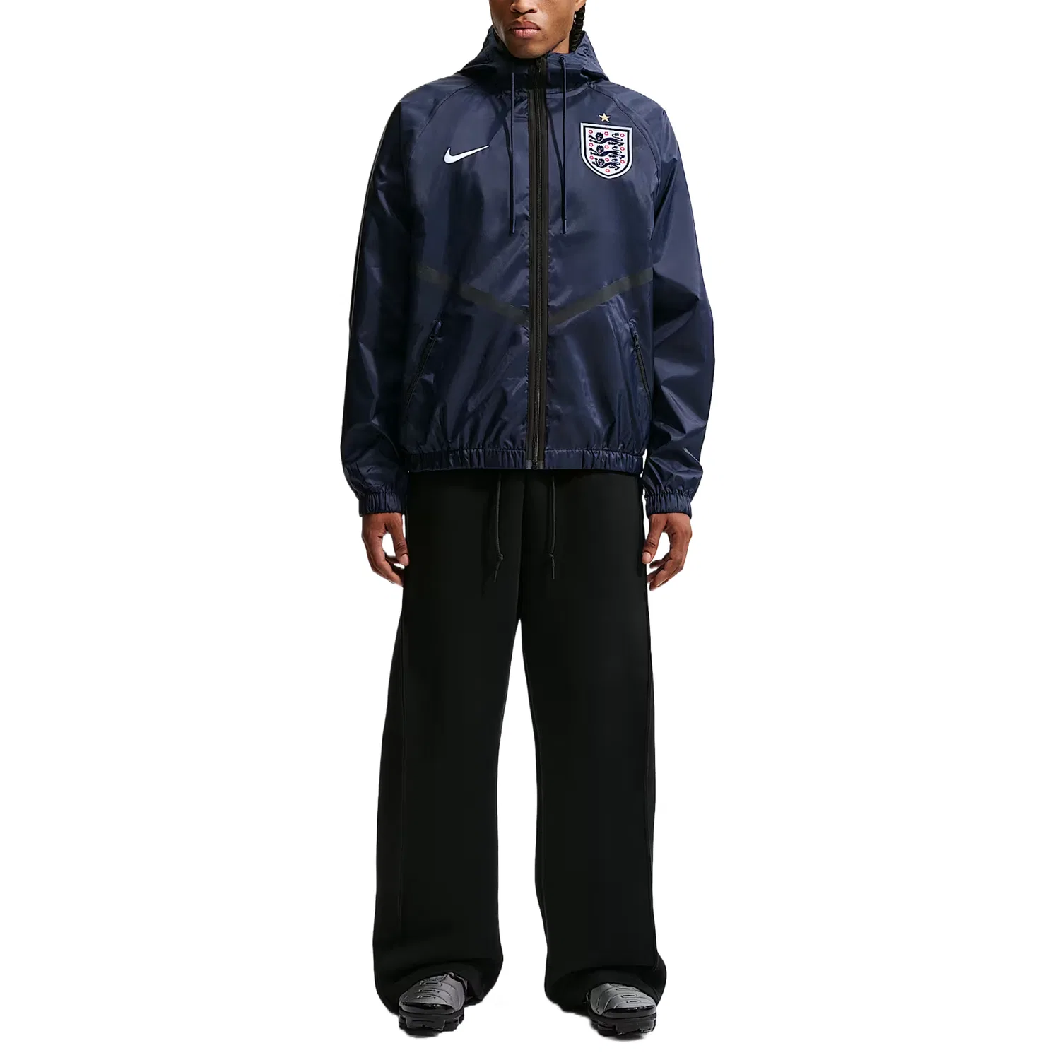 Мужская куртка-гимнастерка Nike с технологией Dri-FIT, Obsidian/Black/White — фото 3